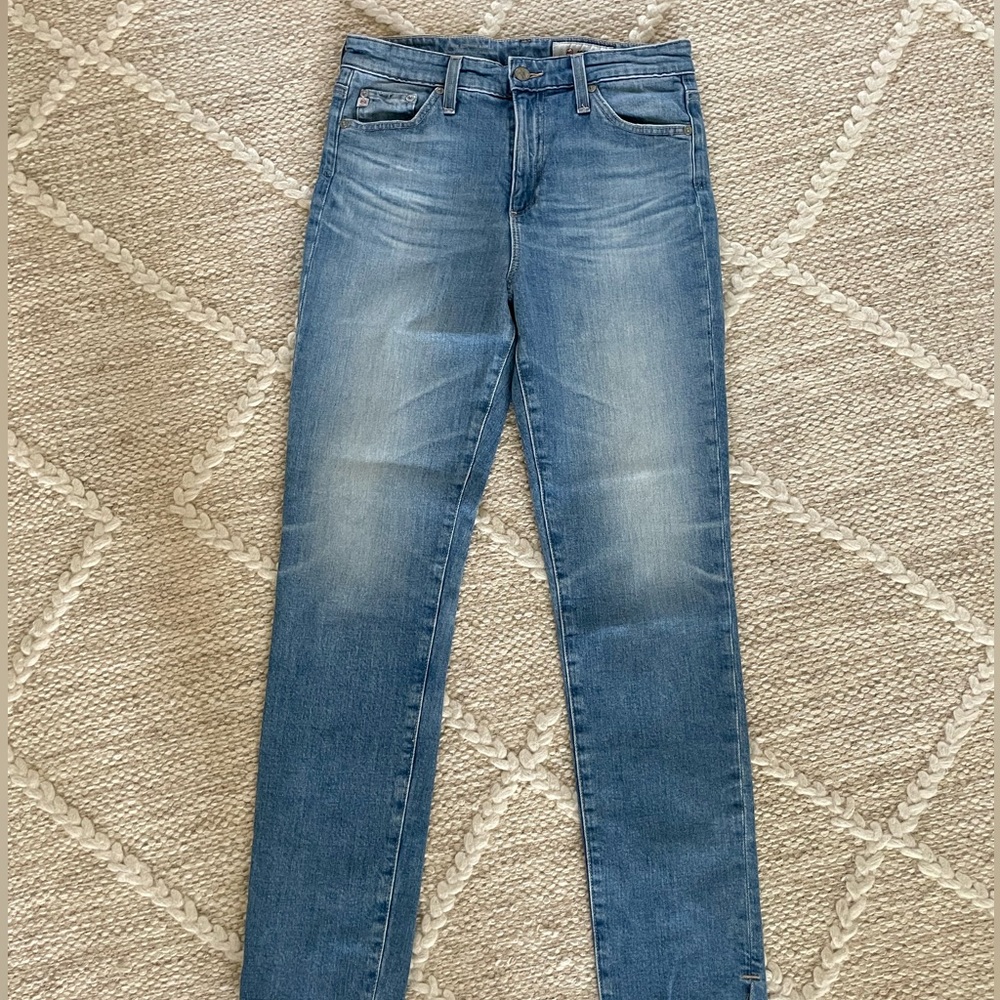 AG Mid Rise Straight Leg Jeans